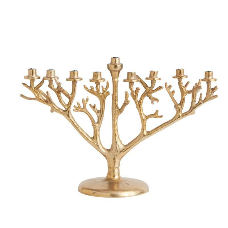 Golden Tree Branch Menorah