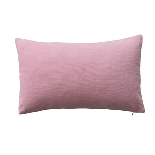 Cotton Slub Lumbar Pillow with Tufted “Merry”