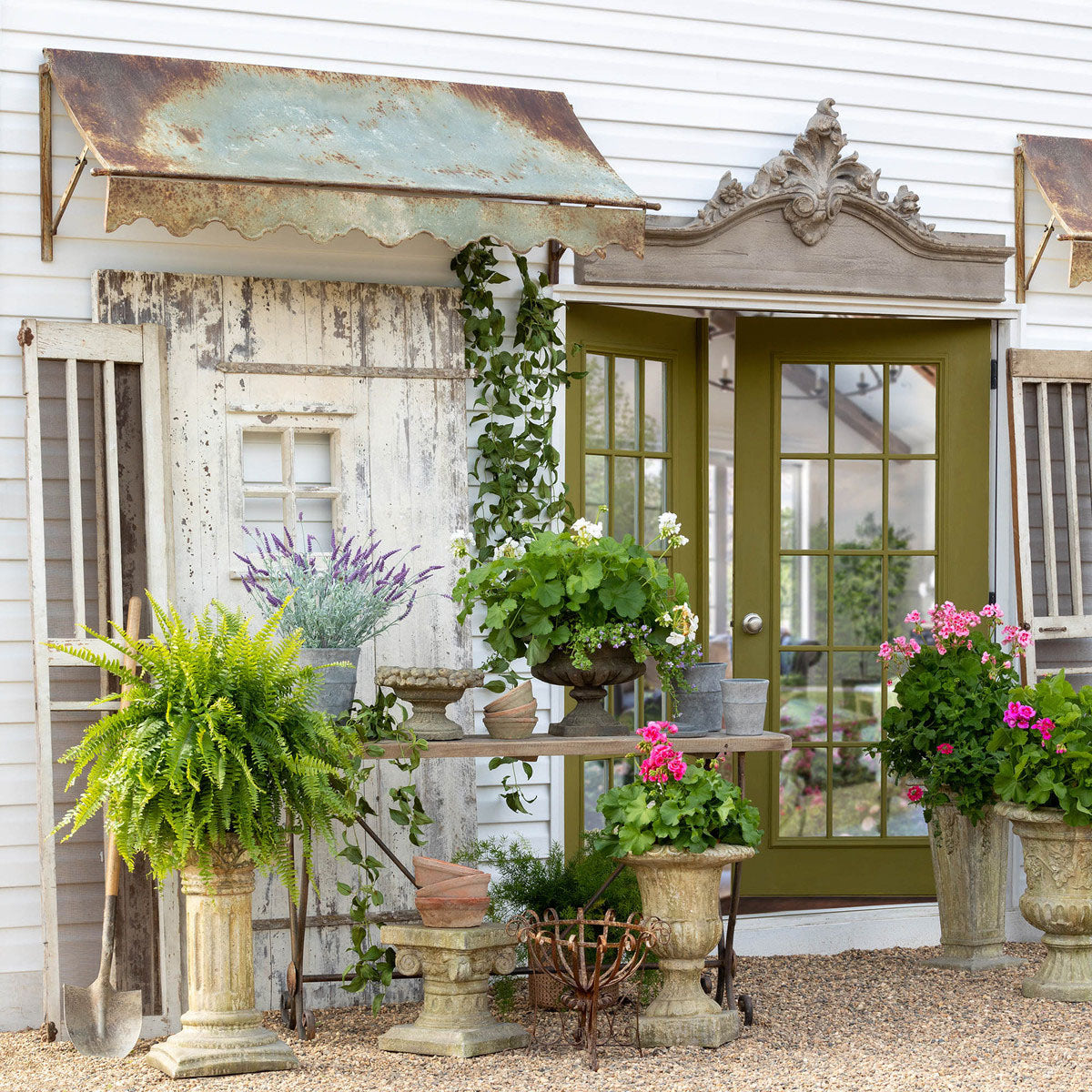 72" Aged Metal Awning