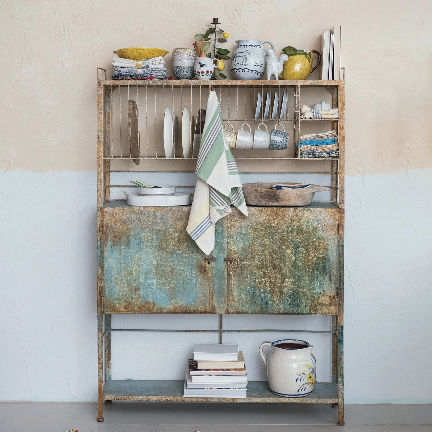 Rustic Vintage Style Metal Cabinet