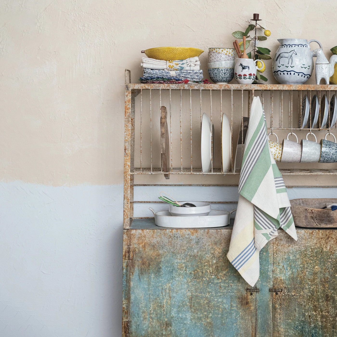 Rustic Vintage Style Metal Cabinet