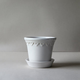 Bergs Potter Kobenhavner Glazed Mineral White and Saucer