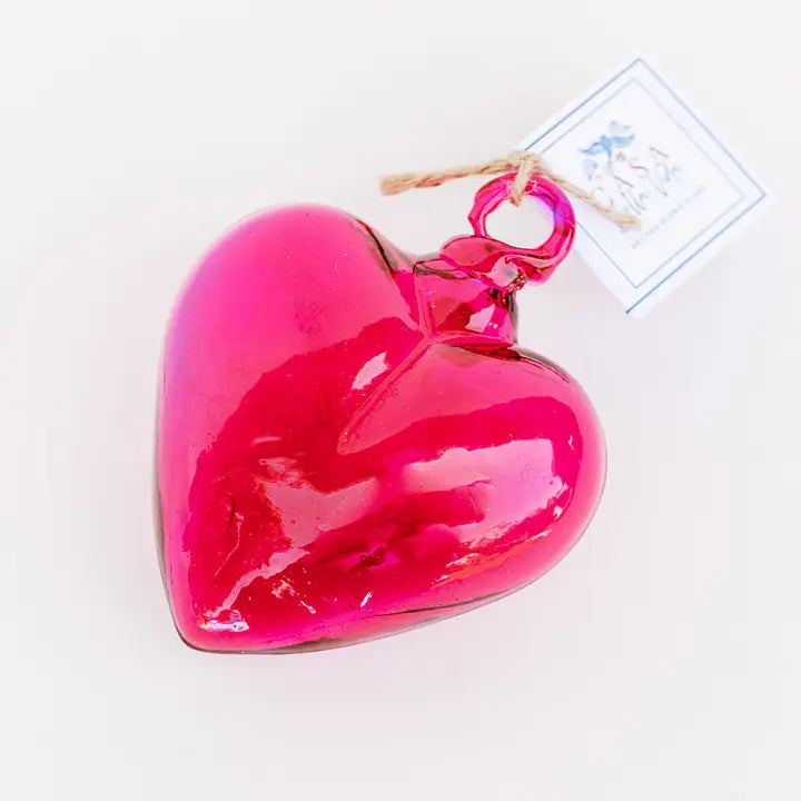 Mini Pink Blown Glass Heart