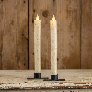 Set of 2 Primitive Style Moving Flame Taper Candle