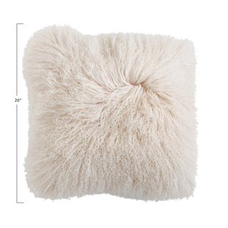 20" Mongolian Lamb Fur Pillow