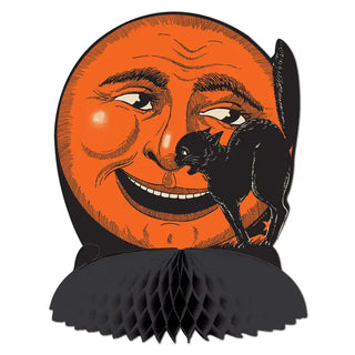 Vintage Style Halloween Moon and Cat Centerpiece