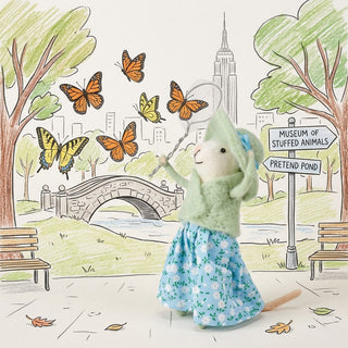 Butterfly Catching Felt Mouse