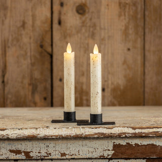 Set of 2 Primitive Style Moving Flame Taper Candle