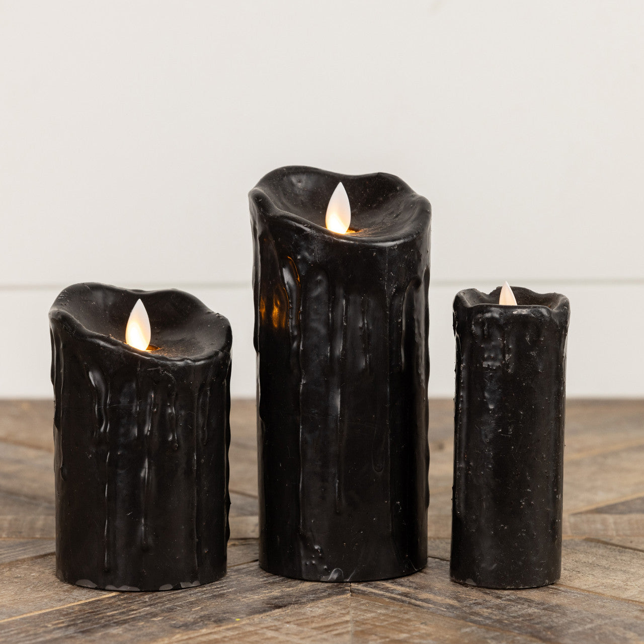 Moving Flame Black Candle - Choose Size