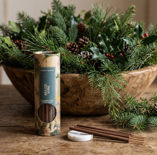 12 Piece All Natural Mulled Wine Incense Sticks in Tube with Incense Holder