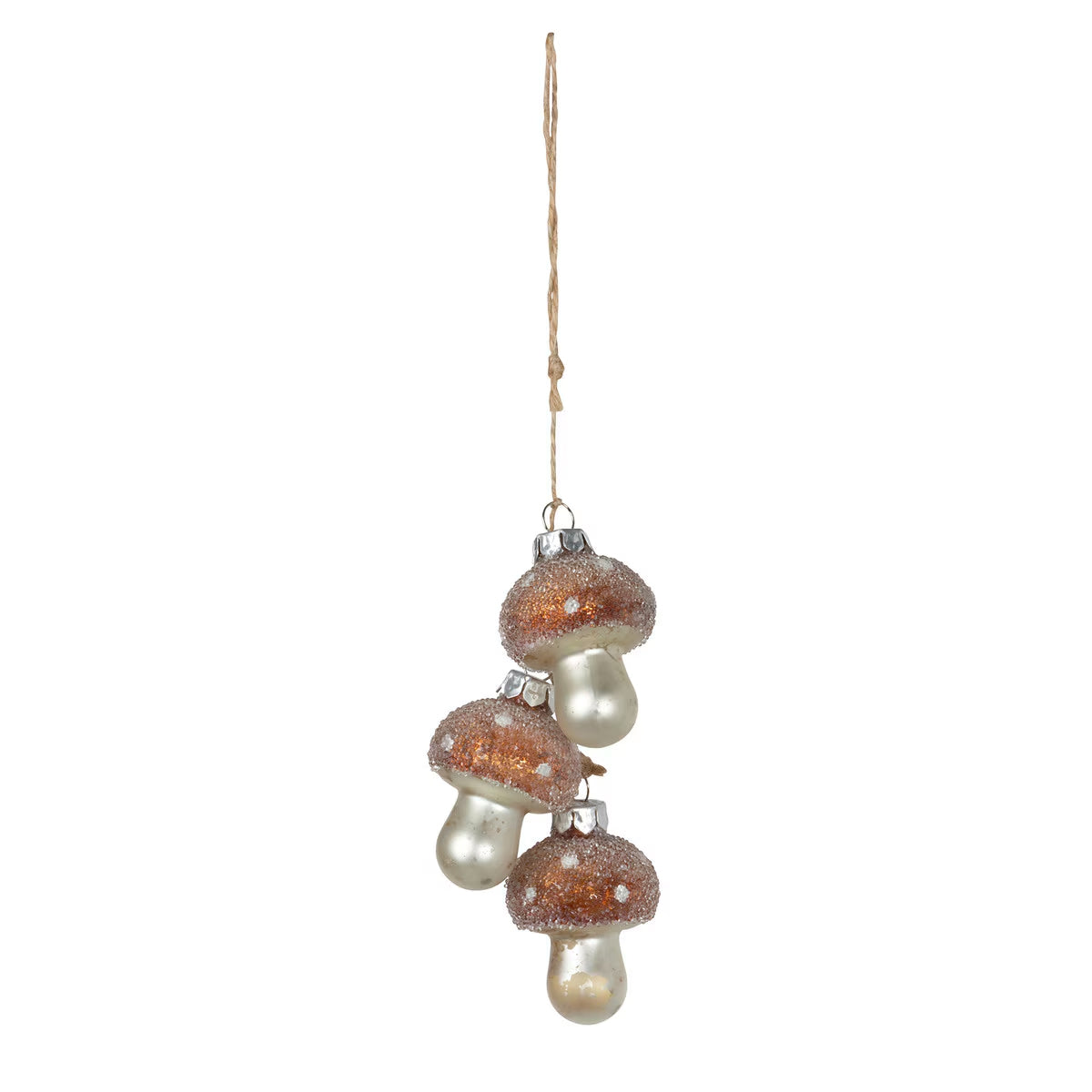 Frosted Glass Mushroom Bundle Ornament