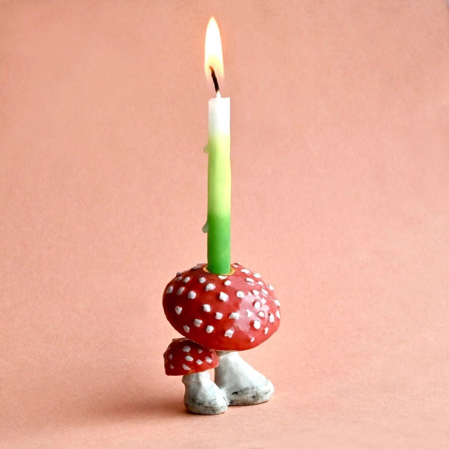 Porcelain Mushroom Heirloom Birthday Cake Topper