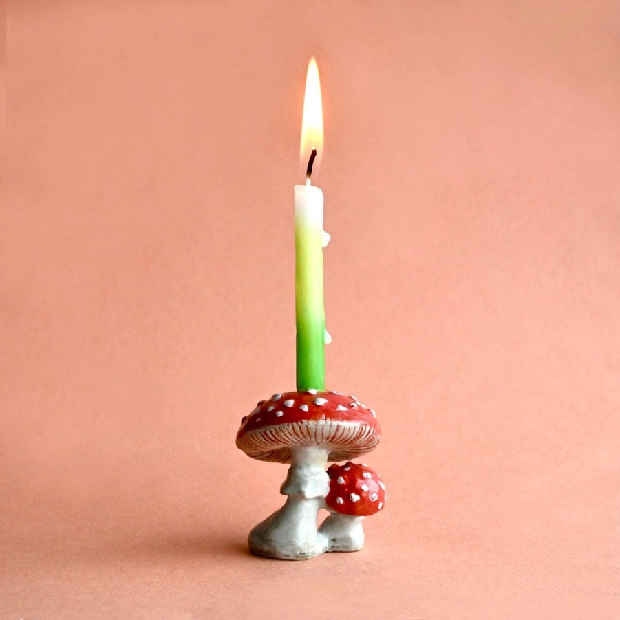 Porcelain Mushroom Heirloom Birthday Cake Topper