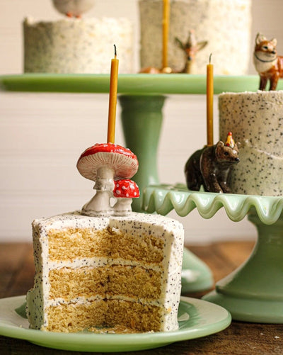 Porcelain Mushroom Heirloom Birthday Cake Topper