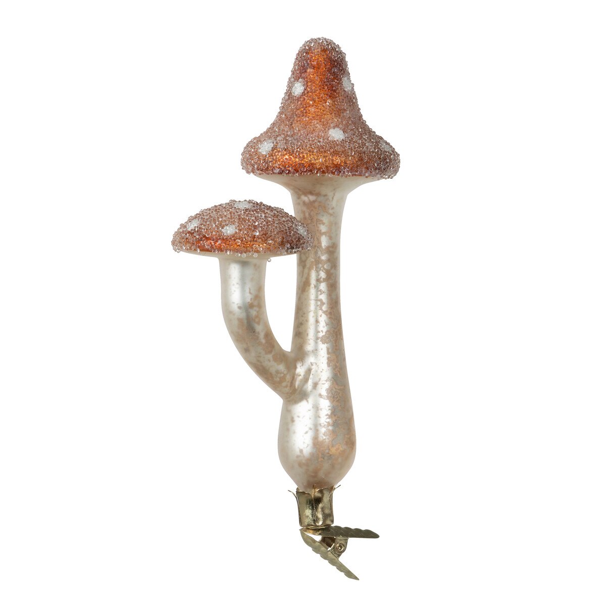 Frosted Glass Mushroom Clip-on Ornament