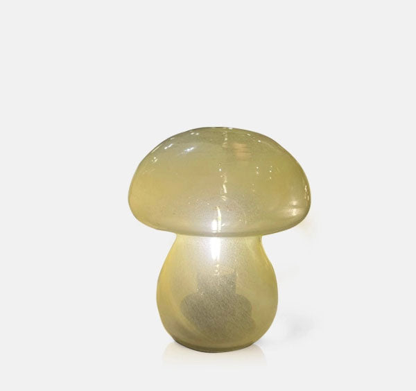 LED Glass Mushroom Light - Pale Yellow