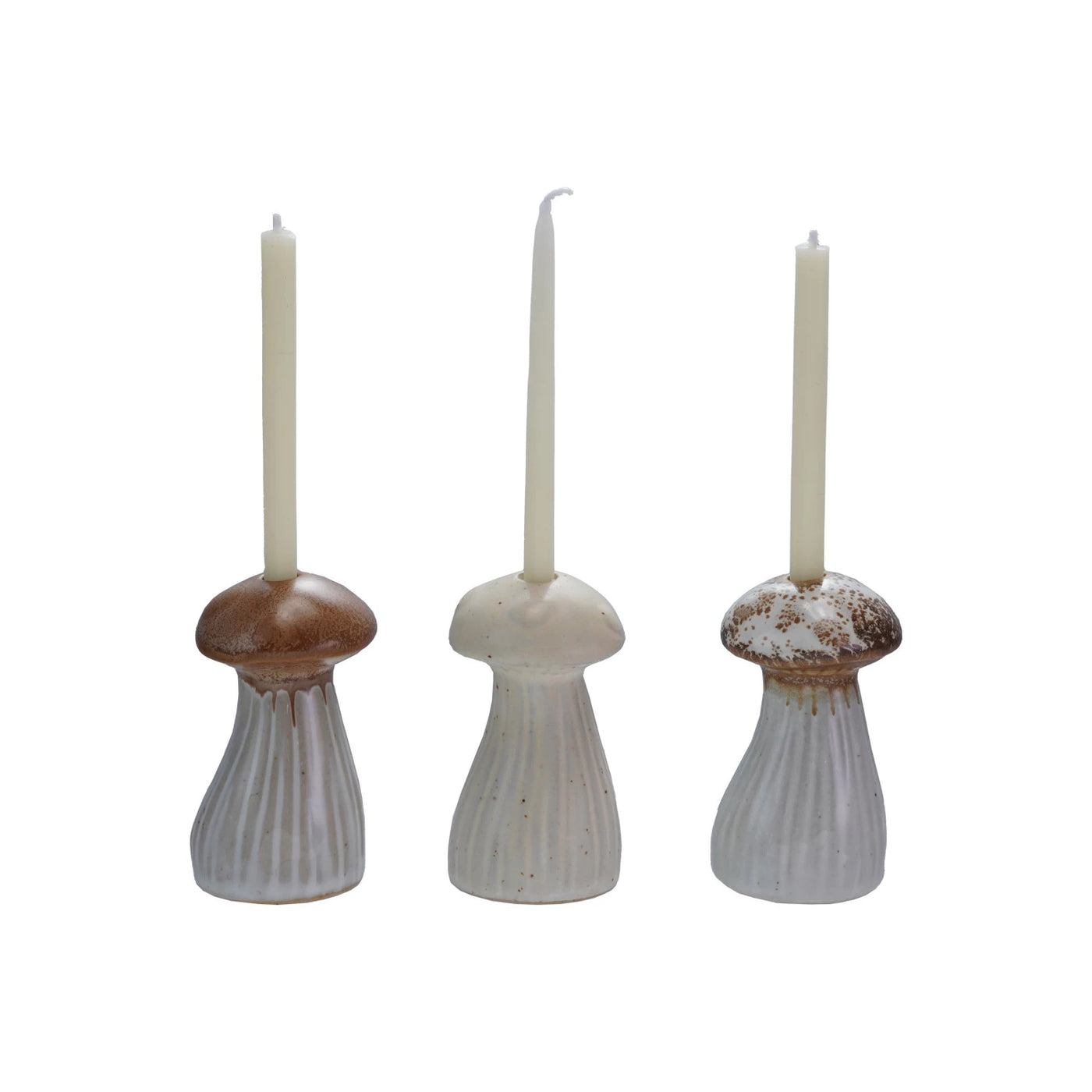 Mushroom Shaped 1/4 Candle Taper Holder - Choose Color