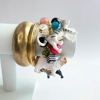 Lenora Dame Must Love Cats Charm Bracelet - Colorful Beads