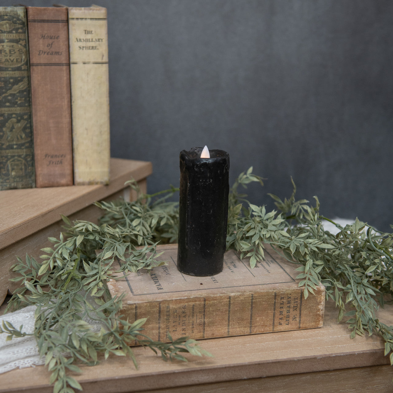 Moving Flame Black Candle - Choose Size