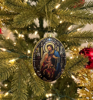 Glass Nativity Scene Ornament