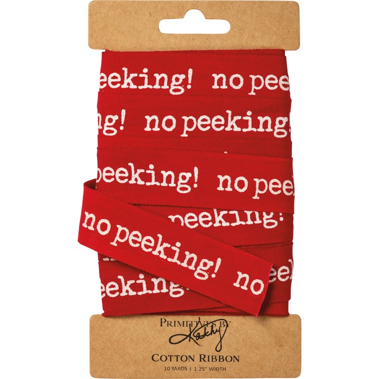 10 Yards No Peeking Red Holiday Ribbon