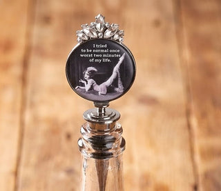 I Tried To Be Normal- Rhinestone Bottle Stopper