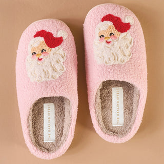 Fuzzy Santa Slippers
