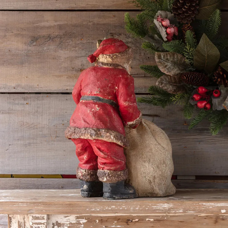 18" Santa with Bag Statue