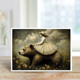 Once Across A Meadow Bear - Note Card