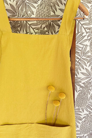 Organic Material Cross Back Apron - Choose Color