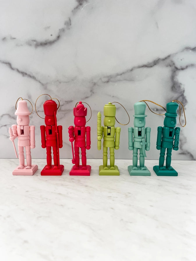 Set of 6 Colorful Nutcracker Ornaments