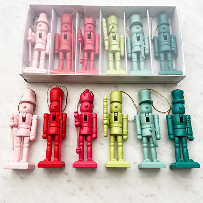 Set of 6 Colorful Nutcracker Ornaments