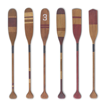 Set of 6 Wooden Paddle Oars