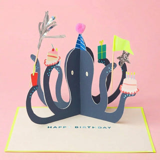 Party Octopus Happy Birthday Card