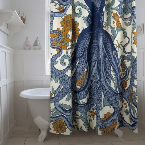 72" Octopus Vineyard Cotton Shower Curtain