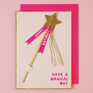 Magic Wand Happy Birthday Card