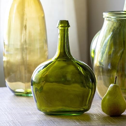 Olive Green Bottle Vase - Small