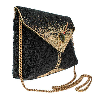 Mary Frances Olive You Beaded Martini Glass Crossbody Clutch