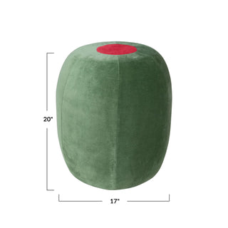 Velvet Olive Shaped Ottoman Stool - Limited