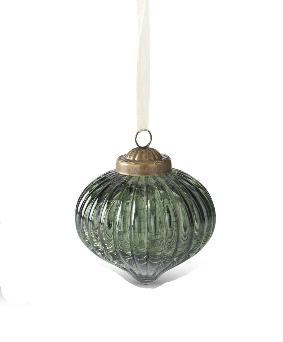 Green Crackle Glass Ornament - Choose Style