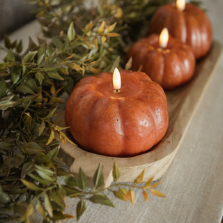 3.5" 3D Flame Pumpkin Candle - Orange