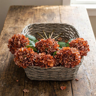 22" Real Touch Autumn Hydrangea Stem - Orange