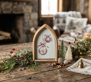 8" Ornaments Framed Tabletop Sign