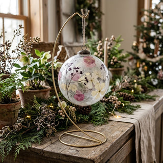 Cody Foster Flower Mosaic Glass Ball Ornament