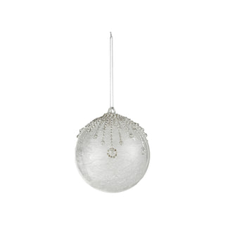 Glass Ball Ornament with Faux Crystal Icicles