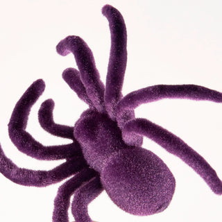 Set of 2 Purple Flocked Spiders