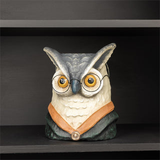 Vintage Style Professor Owl Paper Mache Candy Bucket