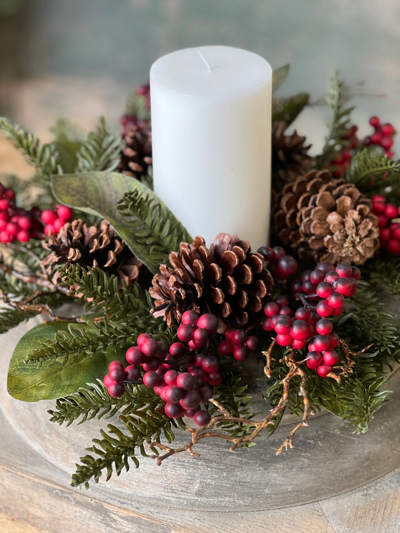 18 Pageantry Candle Ring Wreath Cotton Crete