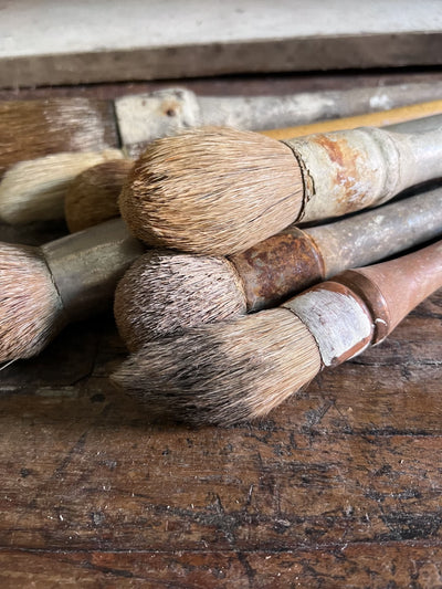 7 Found Vintage French Artist Paint Brushes