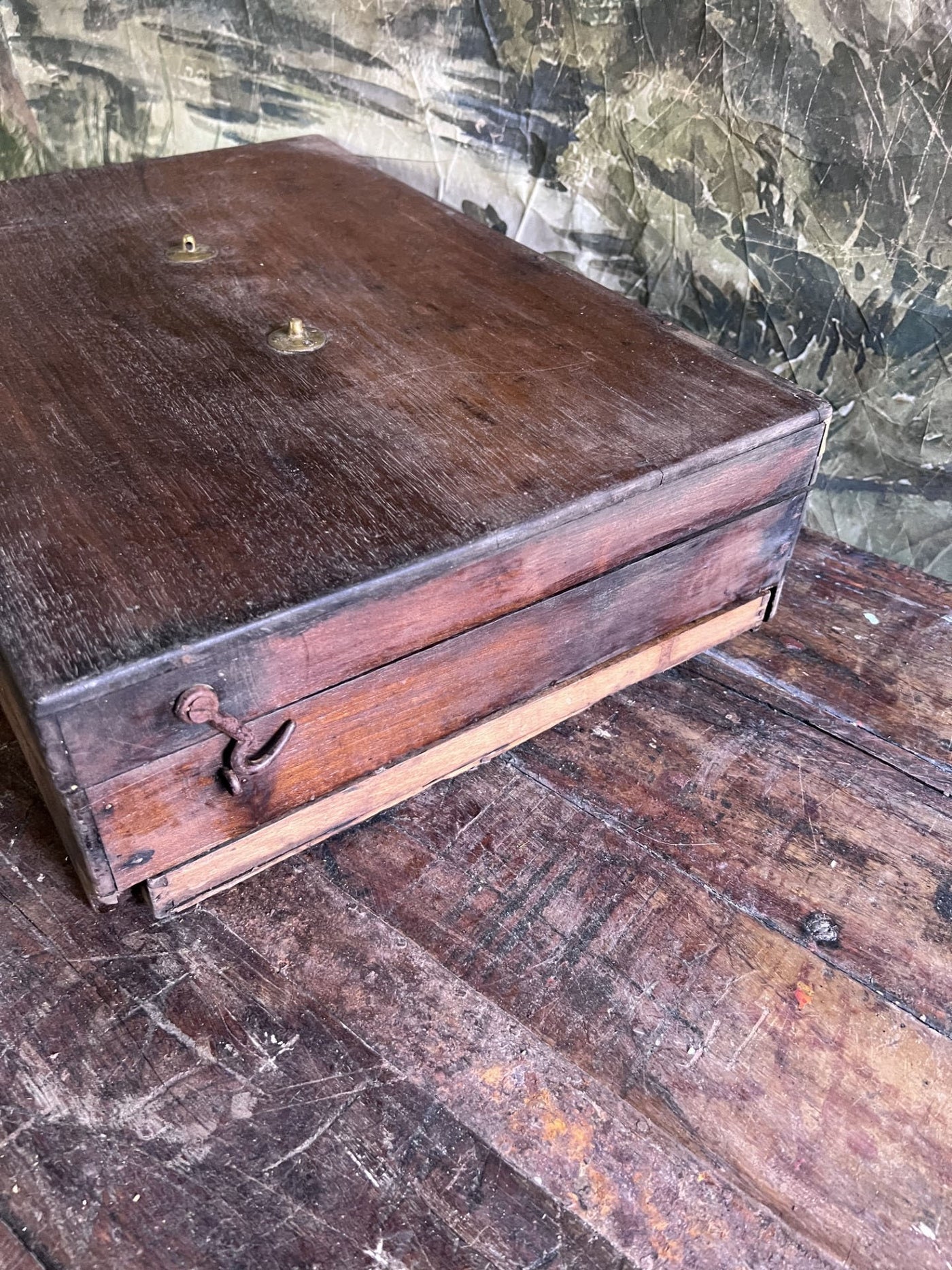 Found Large Antique French Painter's Artist Box